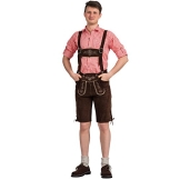 Herren Trachten Lederhose kurz dunkelbraun Gr. 48 - 1